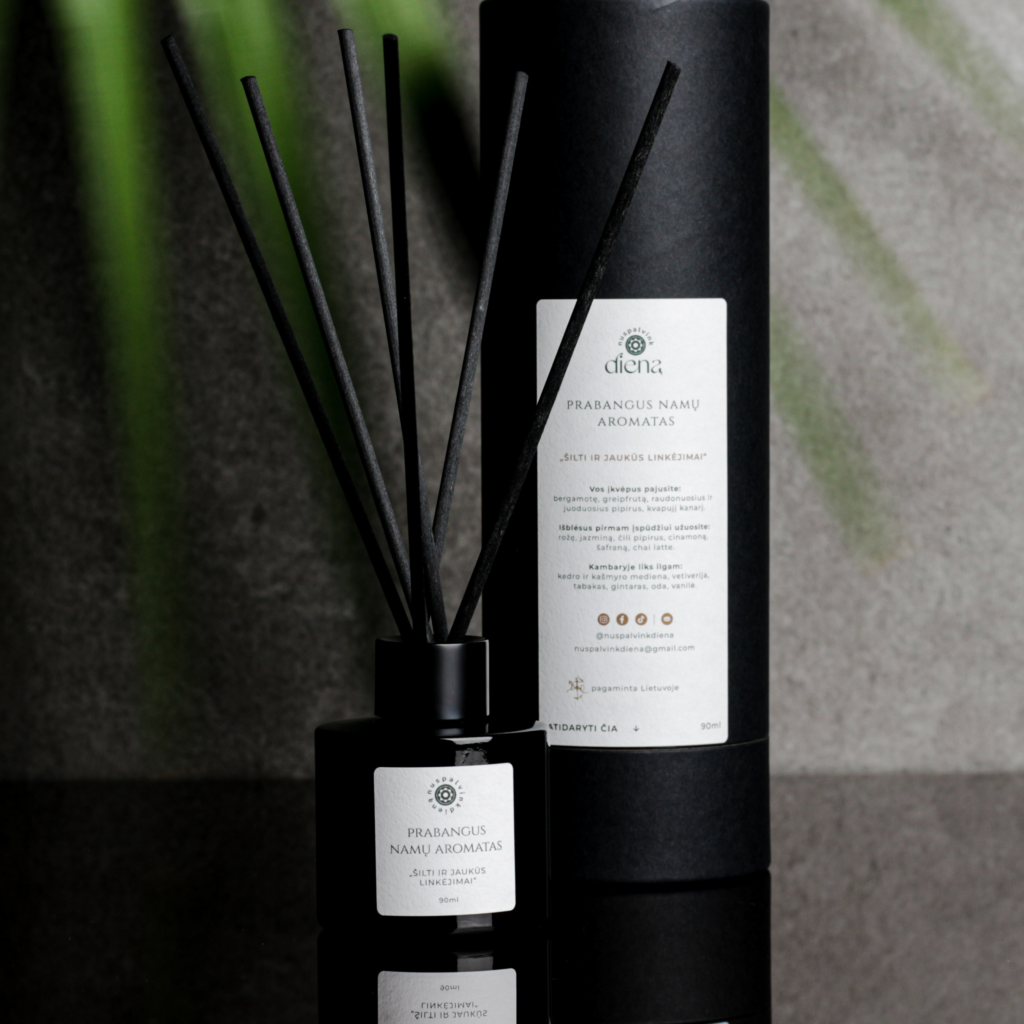 Šilti ir jaukūs linkėjimai (juodas buteliukas)