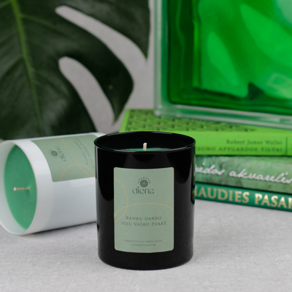 Personalizuota spalvota sojų vaško žvakė